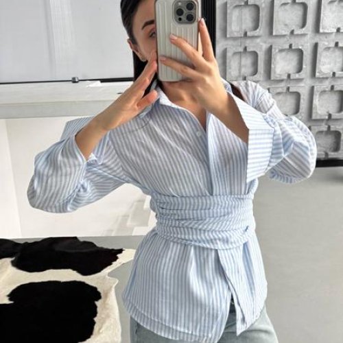 Рубашка Style Nadezhda (42-48) 130 l.blue (деми) Style Nadezhda 130 l.blue