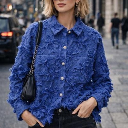 Рубашка Style Nadezhda (48-52) 2025-15 blue (деми) Style Nadezhda 2025-15 blue