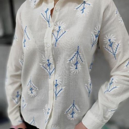 Рубашка MMC clothes (42-48) 2851 white-blue (деми) MMC clothes 2851 white-blue