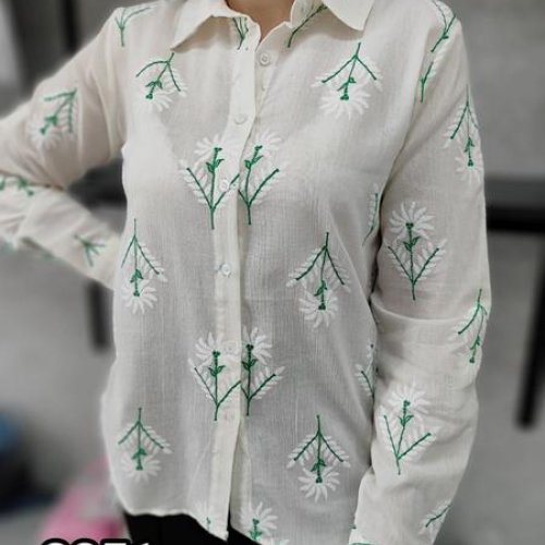 Рубашка MMC clothes (42-48) 2851 white-green (деми) MMC clothes 2851 white-green