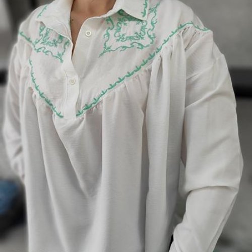 Вышиванка MMC clothes (42-48) 2993 white-green (деми) MMC clothes 2993 white-green