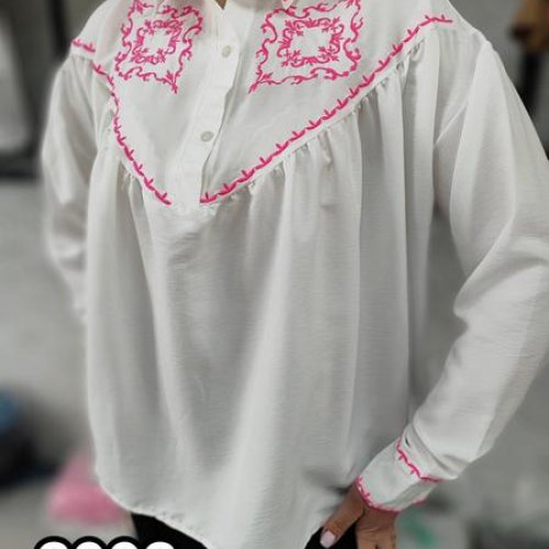 Вышиванка MMC clothes (42-48) 2993 white-pink (деми) MMC clothes 2993 white-pink