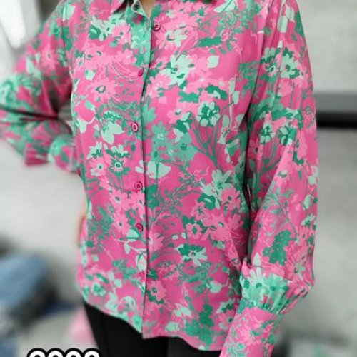 Рубашка MMC clothes (42-48) 2998 pink-green (деми) MMC clothes 2998 pink-green