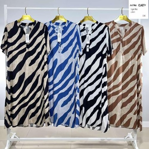 Платье BASE (2XL-6XL) CL427 beige-brown (лето) BASE CL427 beige-brown