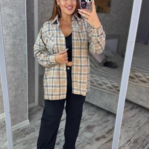 Рубашка Adam&Eva (42-56) 266 beige (деми) Adam&Eva 266 beige