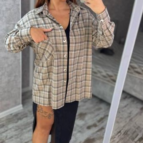 Рубашка Adam&Eva (42-56) 266 l.beige (деми) Adam&Eva 266 l.beige