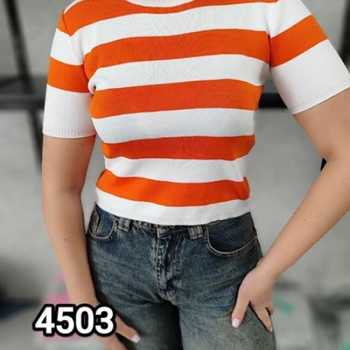 Топ MMC clothes (42-46) 4503 white-orange (лето) MMC clothes 4503 white-orange