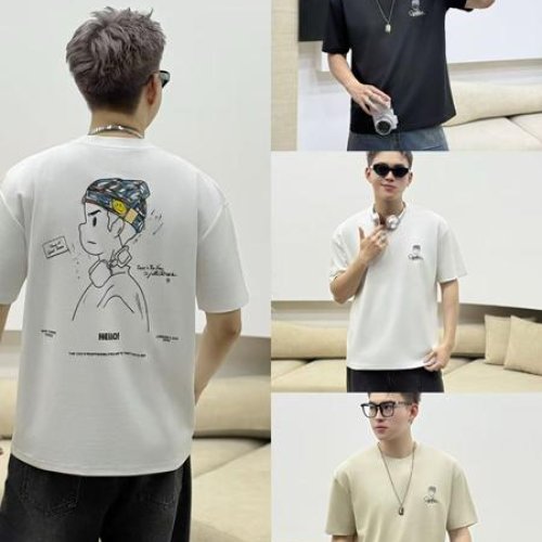 Футболка F.T.H (L-4XL) 21013 beige (лето) F.T.H 21013 beige