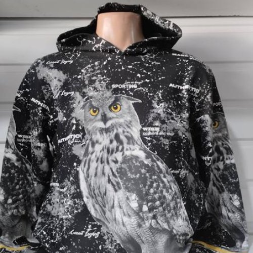 Худи Panda (S-2XL) 1524 black (деми) Panda 1524 black