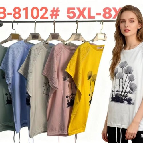Футболка Monarlir (5XL-8XL) B8102 pink (лето) Monarlir B8102 pink