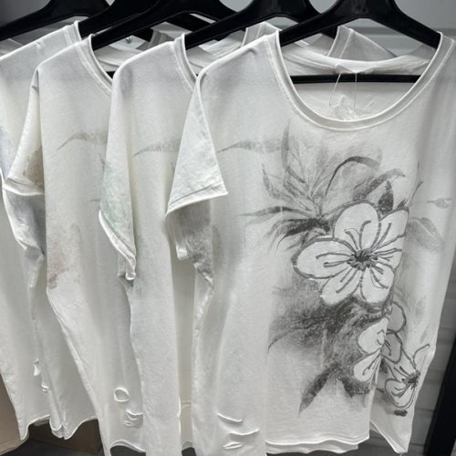 Футболка Aidin-шик шок (one size) 0008 white-grey (лето) Aidin-шик шок 0008 white-grey