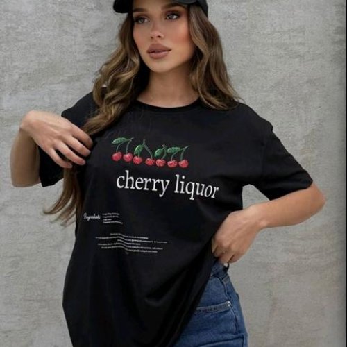 Футболка Lora (one size) LR1150 black (лето) Lora LR1150 black