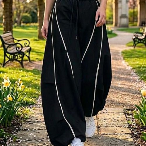 Штаны спорт Lora (M-L) LR1191 black (деми) Lora LR1191 black