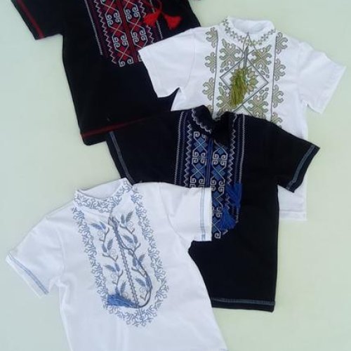 Вышиванка Meloria (30-42) ML4203 white-l.blue (лето) Meloria ML4203 white-l.blue