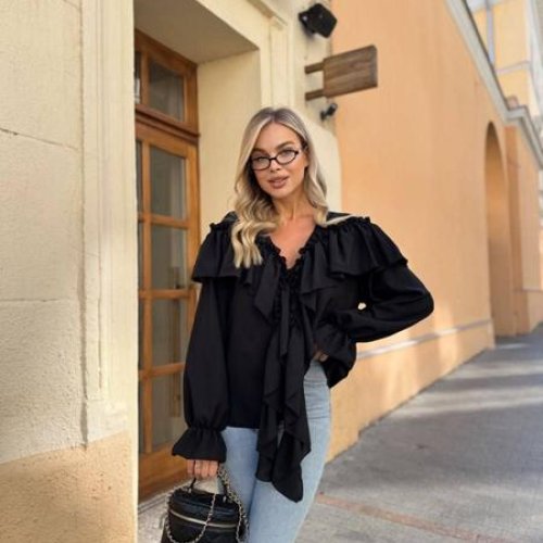 Блузка Arina (42-52) 1645 black (деми) Arina 1645 black