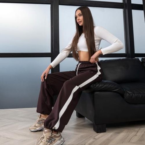 Штаны спорт AZNA (S-XL) Б47 chocolate (деми) AZNA Б47 chocolate