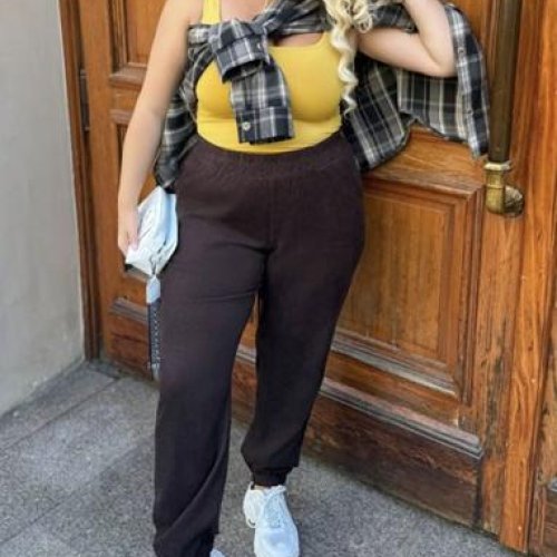 Штаны спорт Sport style (XL-4XL) 10023 brown (деми) Sport style 10023 brown