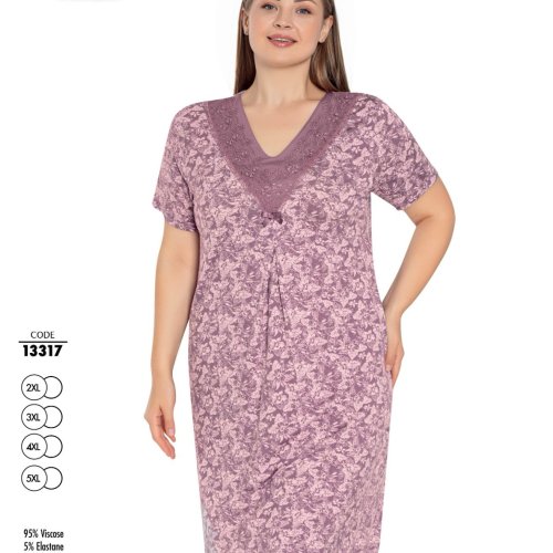 Ночнушка Disneyopt (2XL-5XL) DS499-13317 powder (лето) Disneyopt DS499-13317 powder