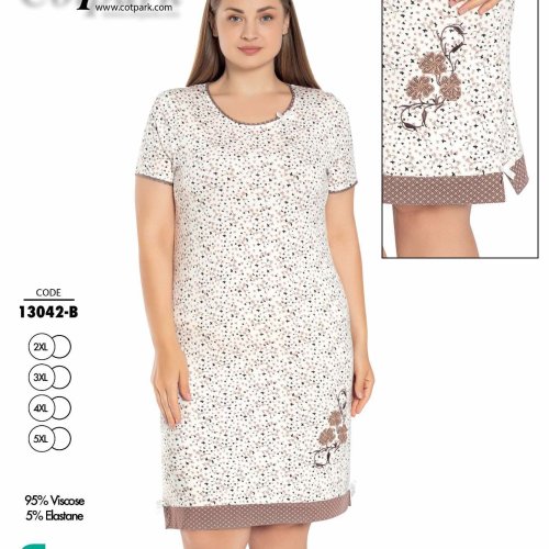 Ночнушка Disneyopt (2XL-5XL) DS517-13042B white (лето) Disneyopt DS517-13042B white