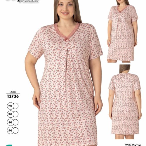 Ночнушка Disneyopt (2XL-5XL) DS521-13736 beige (лето) Disneyopt DS521-13736 beige