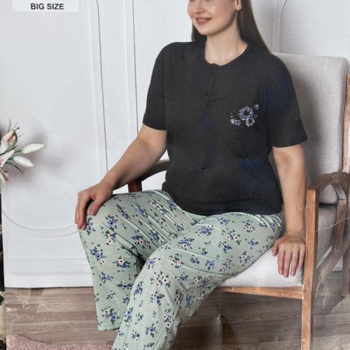 Пижама Disneyopt (2XL-4XL) DS573-4617 black (лето) Disneyopt DS573-4617 black