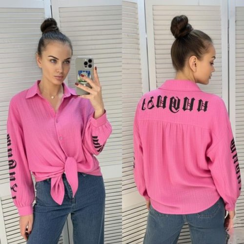 Рубашка Lora (one size) LR1237 pink (деми) Lora LR1237 pink