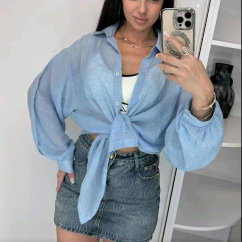 Рубашка Lora (one size) LR1263 l.blue (деми) Lora LR1263 l.blue