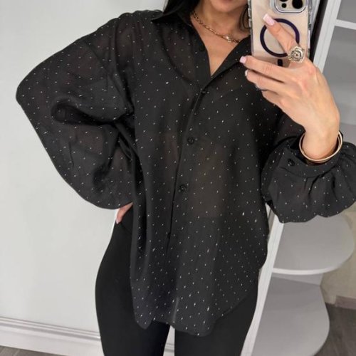 Рубашка Lora (one size) LR1270 black (деми) Lora LR1270 black