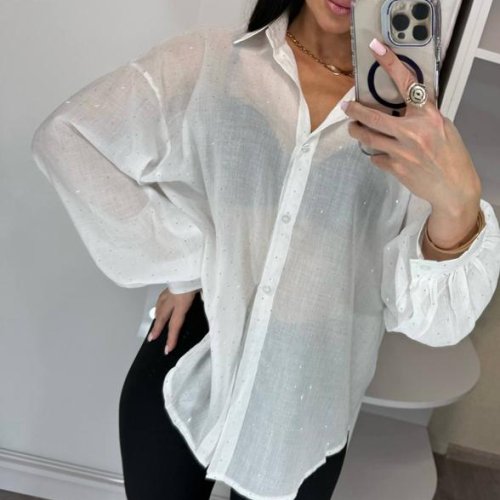 Рубашка Lora (one size) LR1271 white (деми) Lora LR1271 white