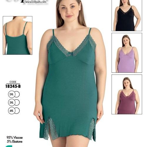 Ночнушка Trikotag (2XL-4XL) 18245B green (лето) Trikotag 18245B green