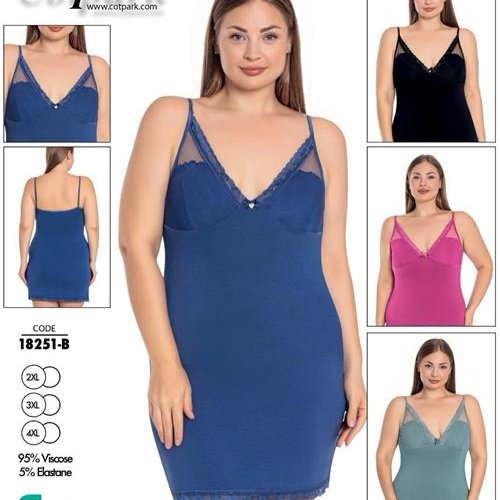 Ночнушка Trikotag (2XL-4XL) 18251B blue (лето) Trikotag 18251B blue