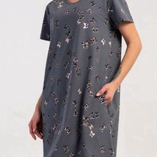 Ночнушка Trikotag (M-2XL) 511031 d.grey (лето) Trikotag 511031 d.grey