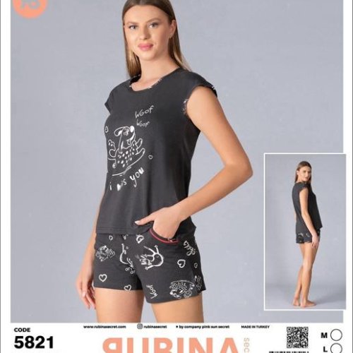 Пижама Trikotag (M-XL) 5821 d.grey (лето) Trikotag 5821 d.grey