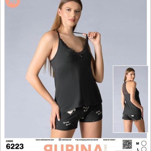 Пижама Trikotag (M-XL) 6223 black (лето) Trikotag 6223 black