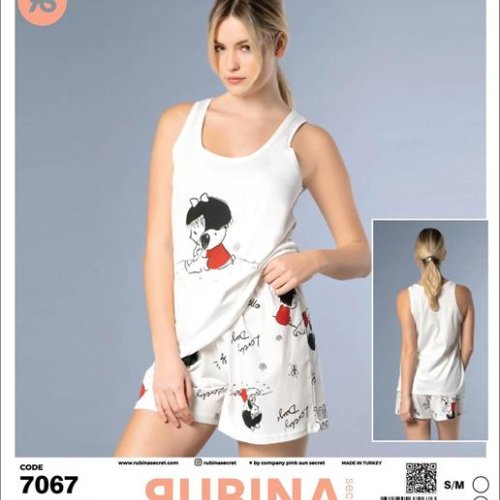 Пижама Trikotag (S-XL) 7067 white (лето) Trikotag 7067 white