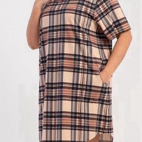 Ночнушка Trikotag (XL-4XL) S10011 beige (лето) Trikotag S10011 beige