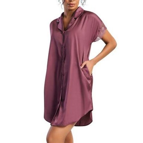 Ночнушка Trikotag (S-XL) T347 wine (лето) Trikotag T347 wine