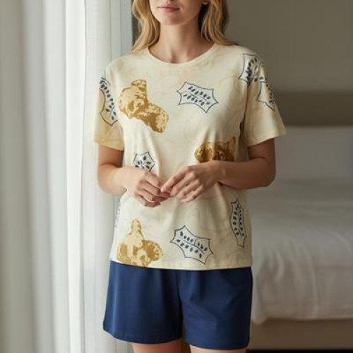 Пижама Trikotag (M-2XL) T409 yellow (лето) Trikotag T409 yellow