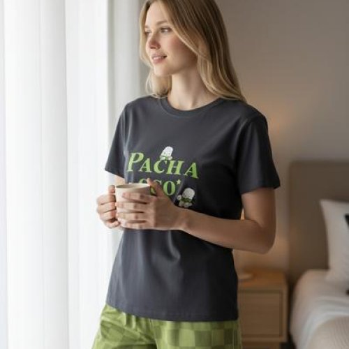 Пижама Trikotag (M-2XL) T418 black (лето) Trikotag T418 black