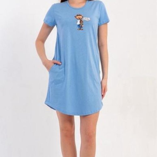 Ночнушка Trikotag (M-2XL) T437 l.blue (лето) Trikotag T437 l.blue