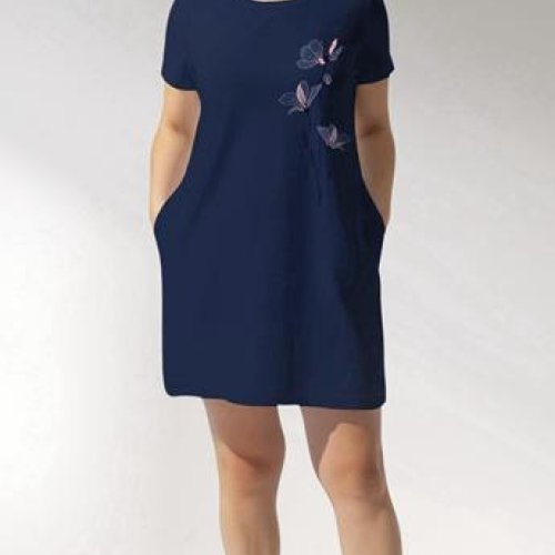 Ночнушка Trikotag (XL-4XL) T446 navy (лето) Trikotag T446 navy