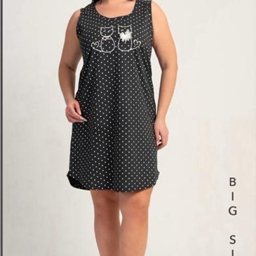 Ночнушка Trikotag (XL-4XL) T452 black (лето) Trikotag T452 black