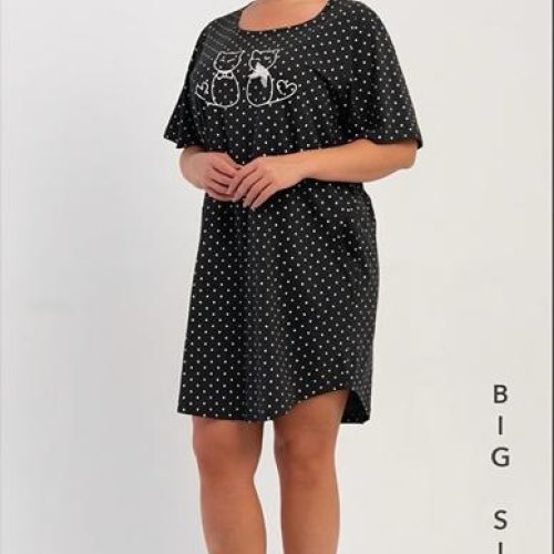 Ночнушка Trikotag (XL-4XL) T469 black (лето) Trikotag T469 black