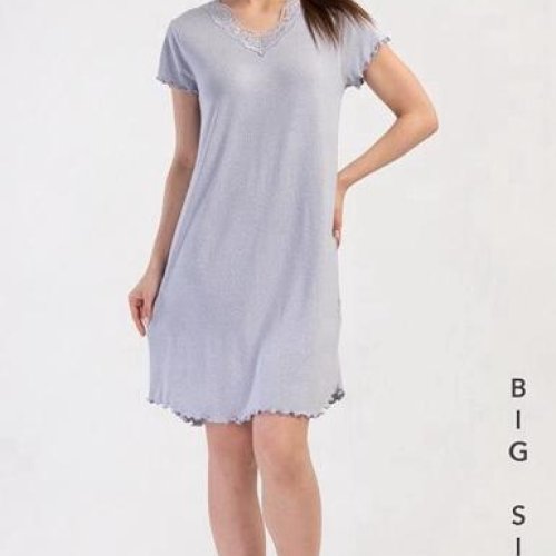 Ночнушка Trikotag (XL-4XL) T478 l.grey (лето) Trikotag T478 l.grey