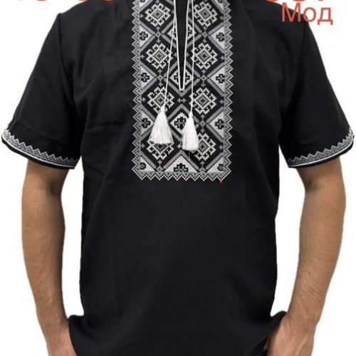 Вышиванка Надийка (48-56) ND768-987 black (лето) Надийка ND768-987 black