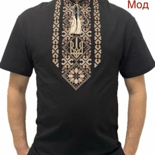 Вышиванка Надийка (S-3XL) ND777-015 black (лето) Надийка ND777-015 black