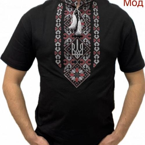 Вышиванка Надийка (S-3XL) ND778-015 black (лето) Надийка ND778-015 black