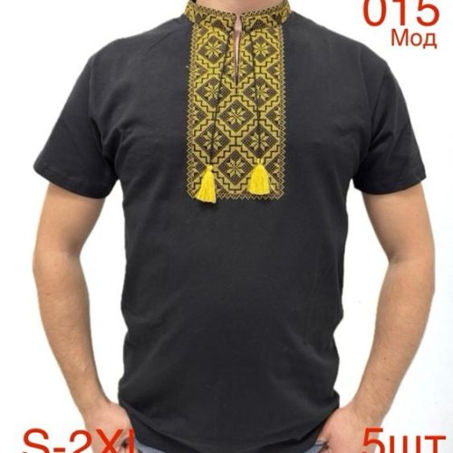 Вышиванка Надийка (S-3XL) ND780-015 black (лето) Надийка ND780-015 black