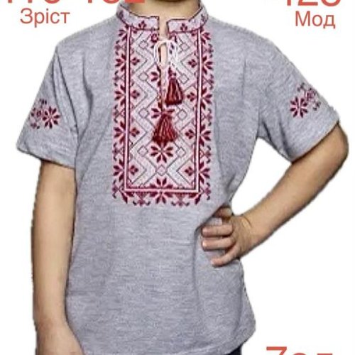 Вышиванка Надийка (116-152) ND840-428 grey (лето) Надийка ND840-428 grey