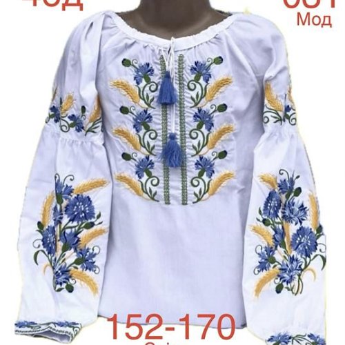 Вышиванка Надийка (152-170) ND855-031 white (деми) Надийка ND855-031 white